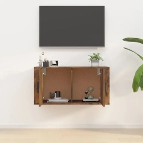 Mobile porta tv a parete rovere fumo 80x34,5x40 cm
