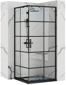 Rea Concept box doccia 80x80 cm quadrato nero semiopaca/vetro trasparente REA-K5479