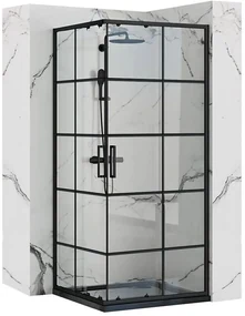Rea Concept box doccia 80x80 cm quadrato nero semiopaca/vetro trasparente REA-K5479
