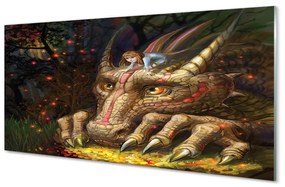 Quadro acrilico Dragon Head Forest Girl 100x50 cm