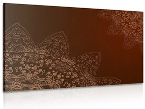 Quadro su tela – Elementi moderni di Mandala in sfumature di marrone