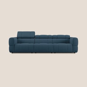 Giotto Divano modulare a 3 sedute con opzione relax elettrico in microfibra effetto velluto impermeabile T09