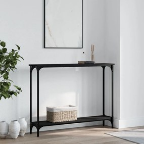 Tavolino Consolle Nero 100x22,5x75 Cm İn Legno Multistrato /