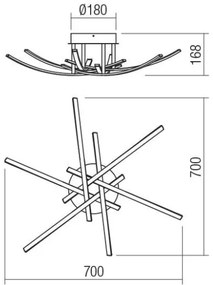Redo 01-2187 - Plafoniera LED SPATHA 6xLED/6W/230V 3000K oro