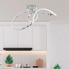Plafoniera LED moderno Adelaide, argento 25x25 cm