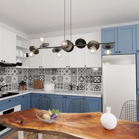 Lampadario a sospensione con filo TOKEN 8xE27/15W/230V nero