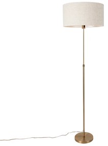 Lampada da terra regolabile bronzo con paralume grigio chiaro 50 cm - Parte