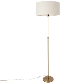 Lampada da terra regolabile bronzo con paralume grigio chiaro 50 cm - Parte