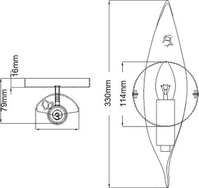 Quintiesse QN-WILLOW1-CBK - Lampada da parete WILLOW 1xE14/40W/230V oro/nero