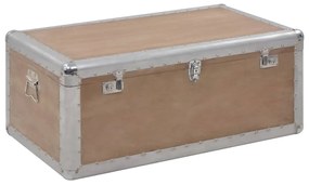 Baule Portaoggetti İn Massello Di Abete 91x52x40cm Marrone /