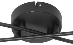 Plafoniera moderna nera 4 luci vetro fumé - ATHENAS