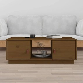 Tavolino Da Salotto Ambra 100x50x35 Cm Legno Massello Di Pino /