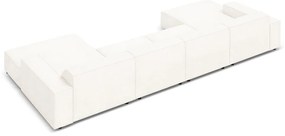 Divano angolare beige in tessuto bouclé (a U) Jodie - Micadoni Home