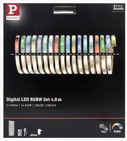 Paulmann 70697 - Striscia LED RGBW/10.5W Dimmerabile DIGITALE 4.8m 230V + tc