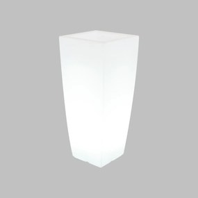 Vaso Illuminabile Quadrato 40x40xH90cm E27 Colore Bianco