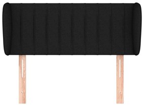 Testiera ad orecchio nera 103x23x78/88 cm in tessuto