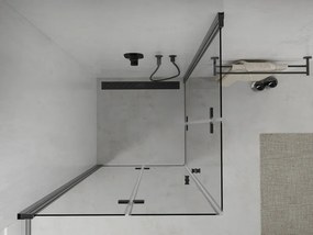 Mexen Lima Duo cabina doccia pieghevole 80 x 80 cm, trasparente, nero - 856-080-080-70-00-02