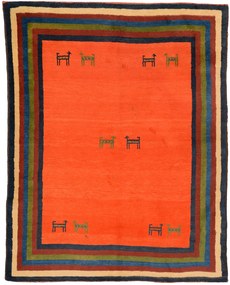 Gabbeh Tappeto 190x150 Rosso (Pakistan) Annodato A Mano