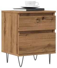Comodino Rovere Artigianale 40x35x50 Cm İn Legno Multistrato /