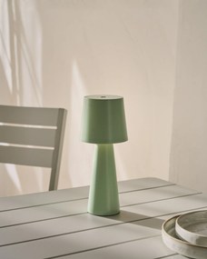 Kave Home - Lampada da tavolo piccola da esterni Arenys in metallo con finitura in turchese