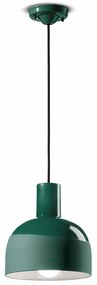 Lampadario Vintage Decò Caxixi Ceramica Verde Bottiglia 1 Luce E27