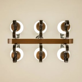 Brilagi - Lampadario a sospensione con catena QUEEN 6xE14/40W/230V faggio/noce