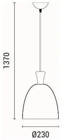 Lampadario a sospensione con filo 1xE27/15W/230V grigio diametro 23 cm