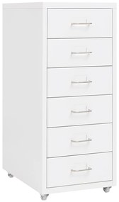 Schedario Mobile Bianco 28x41x69 Cm İn Metallo /