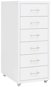 Schedario Mobile Bianco 28x41x69 Cm İn Metallo /
