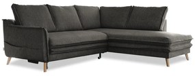 Divano letto angolare grigio scuro (angolo destro) Charming Charlie - Miuform