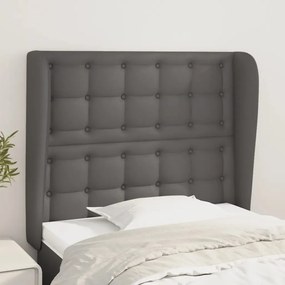 Testiera Ad Orecchio Grigio Scuro 93x23x118/128cm İn Similpelle /