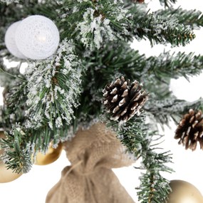 Albero di Natale bianco e oro 60 cm con LED e timer - Jack