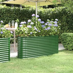 Letto Giardino Acciaio Verniciato A Polvere 152x40x68 Cm Verde /