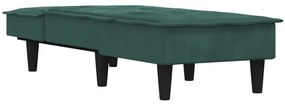 Chaise longue in velluto verde scuro