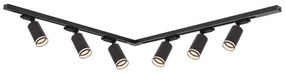 Faretto per binario PIPE 6xGU10/10W/230V, nero