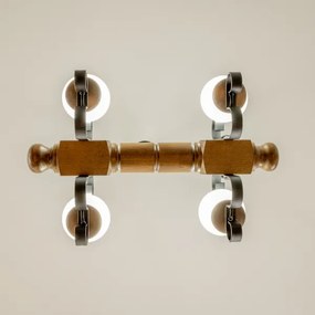 Brilagi - Lampadario a sospensione con catena RUSTIC 4xE14/40W/230V faggio/noce