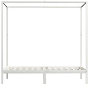 Giroletto a baldacchino bianco legno massello di pino 90x200 cm