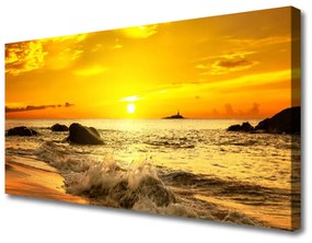 Quadro su tela Paesaggio della spiaggia dell'oceano 100x50 cm