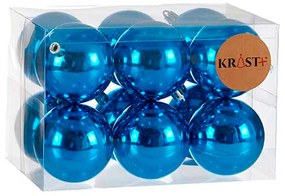 Set di palline di Natale Azzurro Plastica Ø 7 cm (12 Unità)