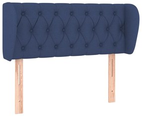 Testiera ad orecchio blu 93x23x78/88 cm in tessuto