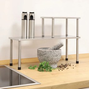 Scaffale Da Cucina 2 Ripiani Argento /