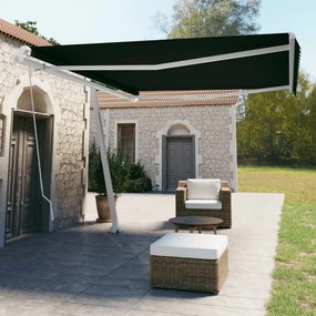 Tenda Sole Retrattile Manuale Con Palo 450x350 Cm Antracite /