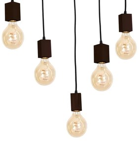 Lampadario a sospensione con supporto rigido JACK 5xE27/40W/230V legno marrone