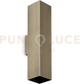 Look square applique a parete 2 luci attacco gu10 brunito 30cm l.6c...