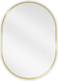 Mexen Loft specchio da bagno ovale 70 x 50 cm, cornice dorata - 9851-070-050-000-50