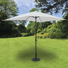 Ombrellone da Giardino Cuba 3x2 m Copertura in Poliestere Struttura in Acciaio Écru...