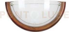 Applique a parete 1010 bianca con legno 1 luce attacco e27 30x9,5x15cm