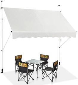 Costway Tenda da sole telescopica e retrattile, Tenda parasole resistente ai raggi UV impermeabile 250 x 120 cm Beige
