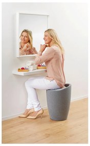 Cesto portabiancheria e sgabello grigio chiaro in un unico pezzo Linen Look, 20 l Candy - Wenko