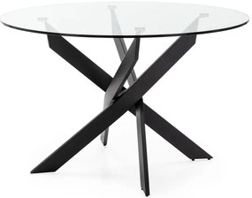 Tavolo da pranzo rotondo con piano in vetro 120x120 cm Ruth - Marckeric